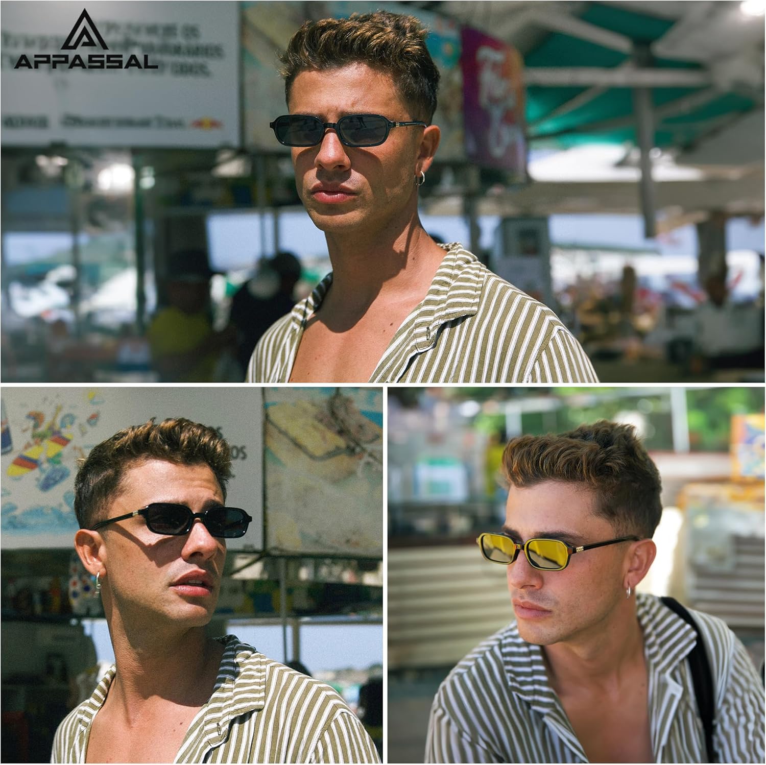 Retro Rectangular Sunglasses for Women Vintage Fashion Trendy Funny Small 90s Square Sunnies 2025 AP3698 - Image 3