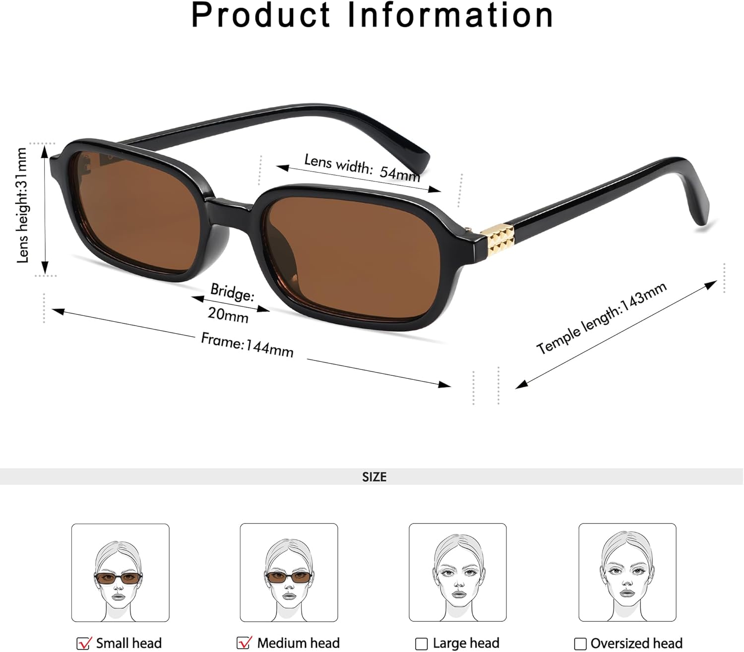 Retro Rectangular Sunglasses for Women Vintage Fashion Trendy Funny Small 90s Square Sunnies 2025 AP3698 - Image 4