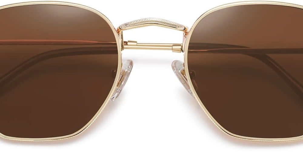 Square Polarized Sunglasses for Women Men Small Hexagonal Polygon Shades SJ1072